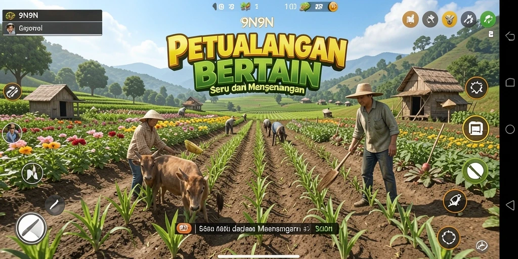 Menampilkan gameplay bertani yang seru di 9N9N.