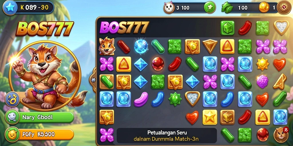 Tangkapan layar gameplay <strong>BOS777</strong> menampilkan level penuh warna dan tantangan seru.