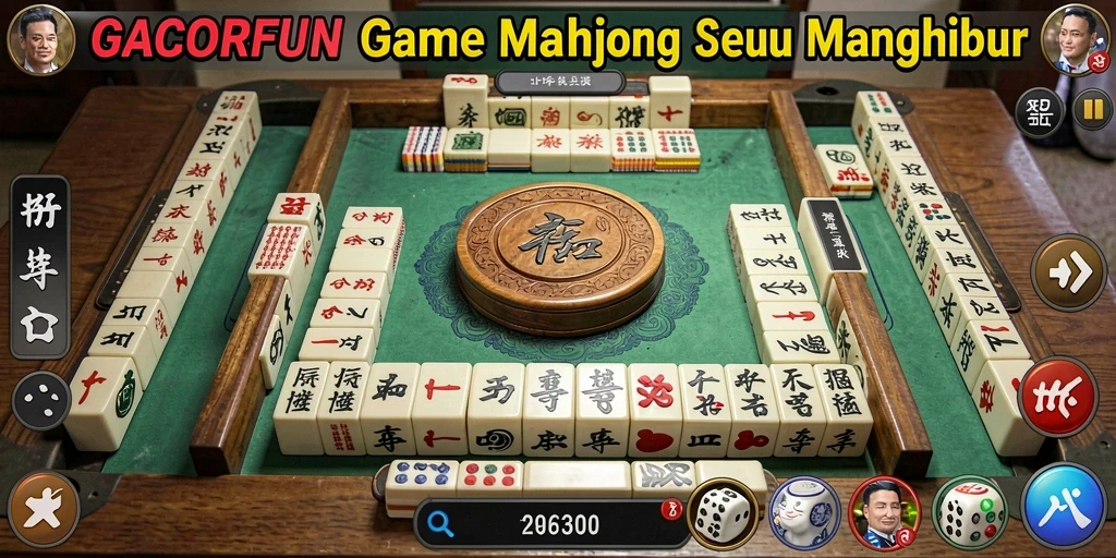 Tampilan gameplay GACORFUN yang menarik dengan berbagai ubin Mahjong.