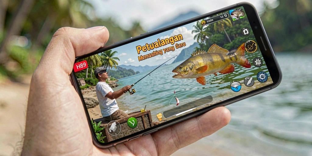 Tampilan gameplay H89 yang seru dan menakjubkan saat memancing.