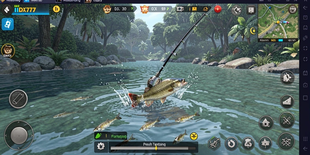 Tampilan menarik dari gameplay memancing ikan di IDX777.