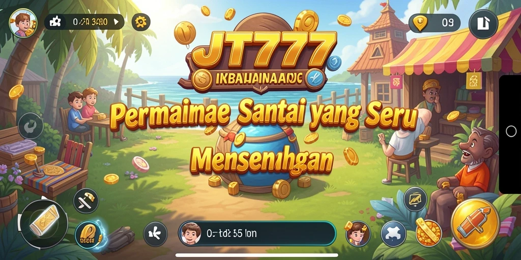 Screenshot utama JT777 yang menunjukkan gameplay santai dan menyenangkan.