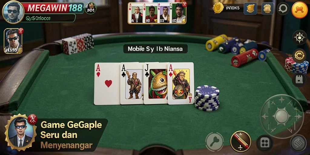 Tampilan menarik game Gaple dengan interaksi seru.