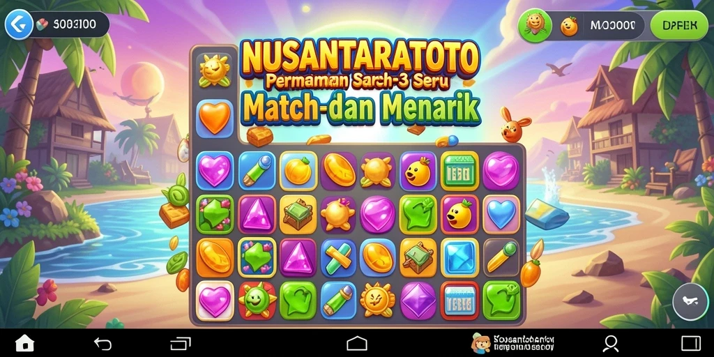 Tampilan gameplay seru NUSANTARATOTO dalam genre Match-3.