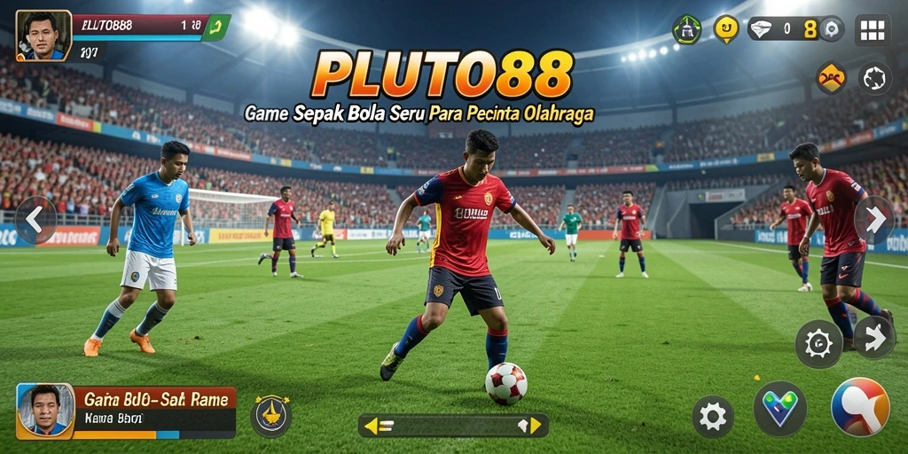 Screenshot dari permainan sepak bola seru di PLUTO88.
