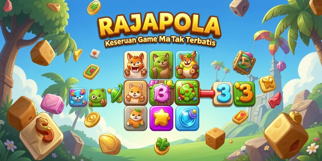 Tampilan gameplay seru RAJAPOLA dengan bola warna-warni.