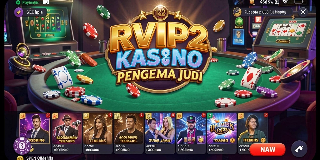 Screenshot gameplay RVIP2 menampilkan aksi mendebarkan di meja kasino.