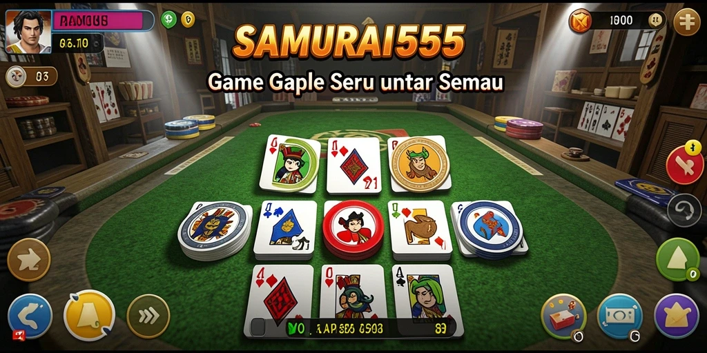 Tampilan gameplay seru dalam permainan Gaple SAMURAI555.