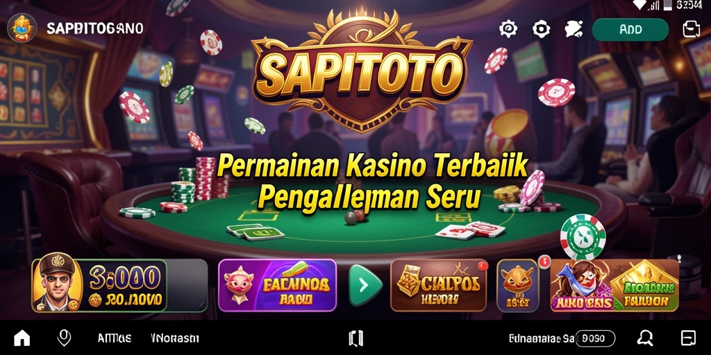 Tangkapan layar SAPITOTO menunjukkan gameplay kasino yang menarik.