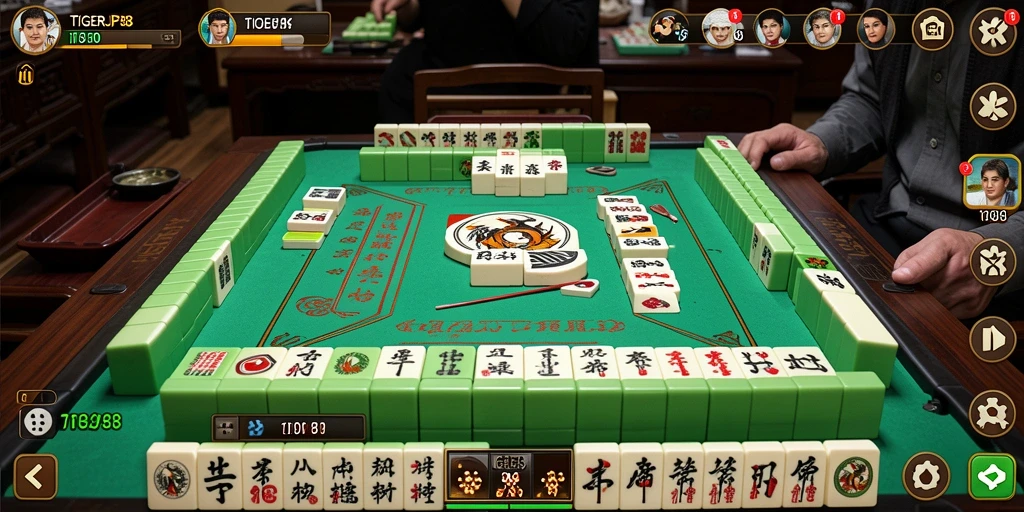 Screenshot gameplay TIGERJP88 yang menampilkan ubin Mahjong.