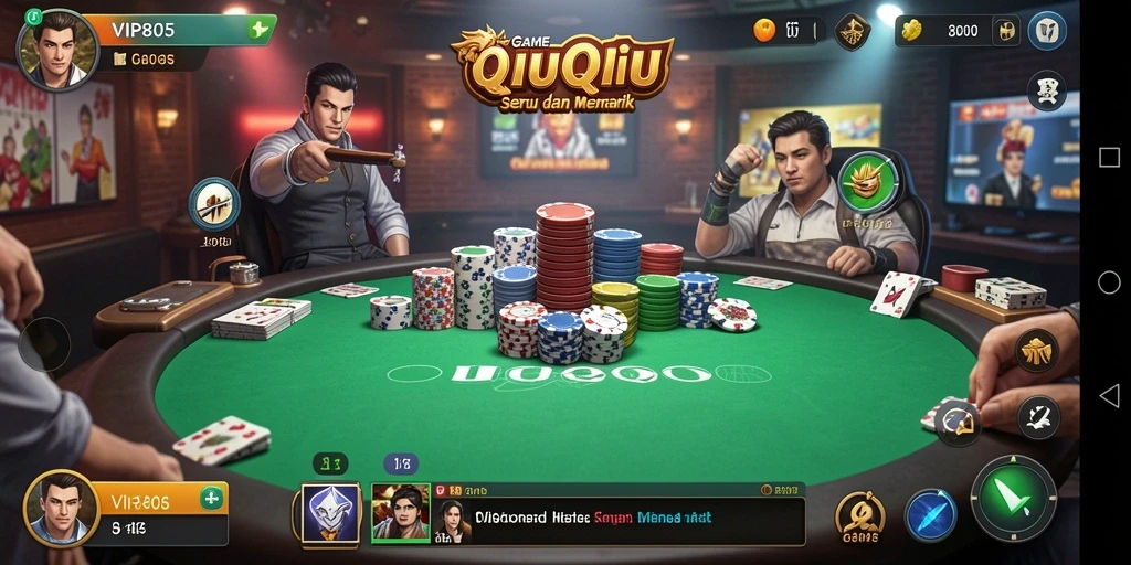 Tampilan gameplay QiuQiu di VIP805 yang menarik dan seru.