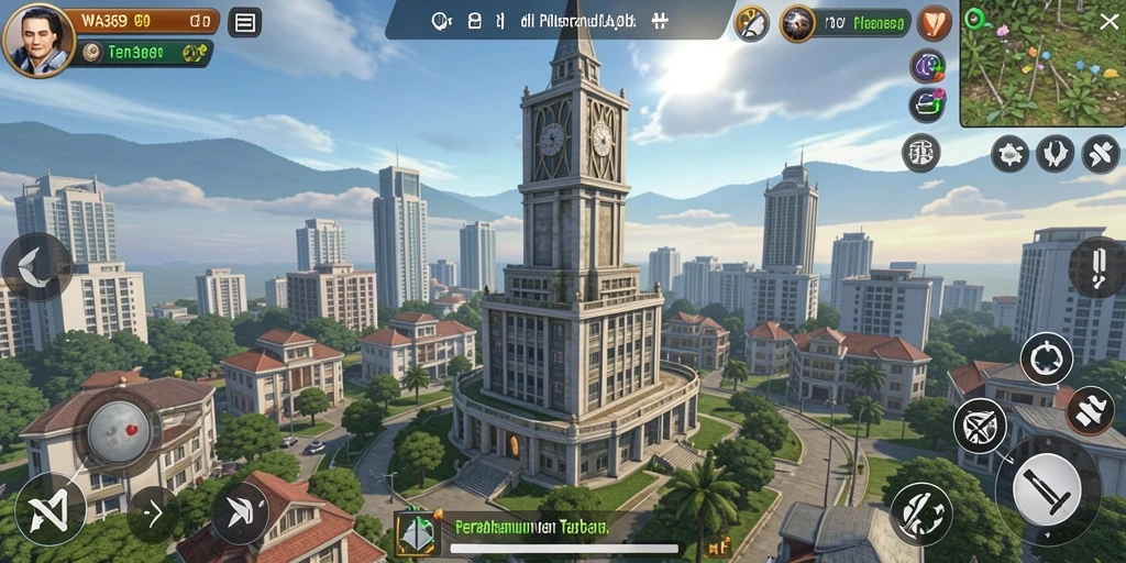 Screenshot gameplay WA369 menampilkan aksi seru Tower Defense.