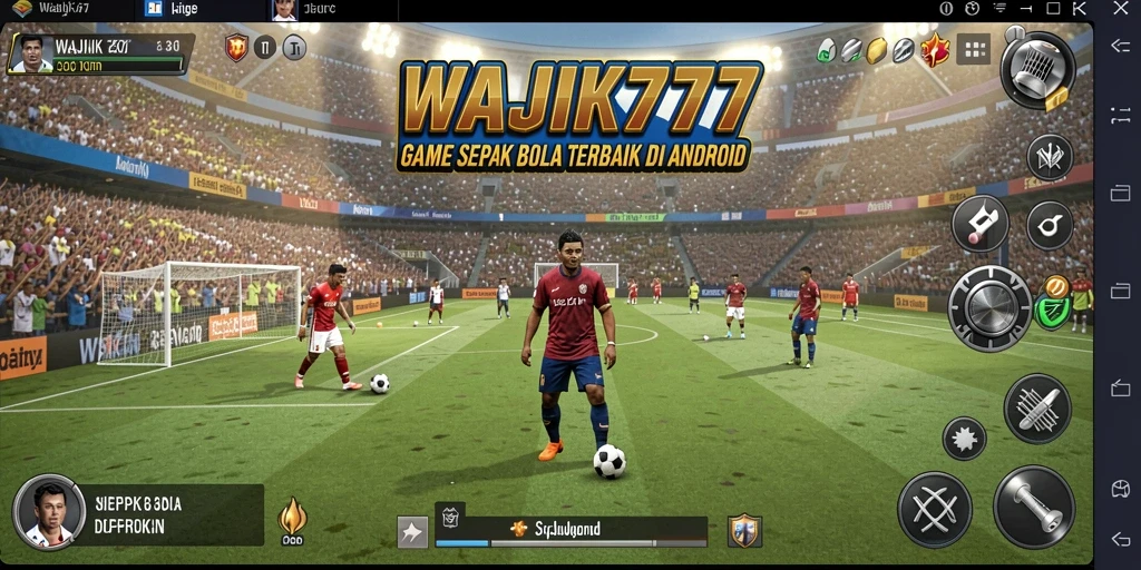 Screenshot menunjukkan pemain dalam aksi di lapangan sepak bola.