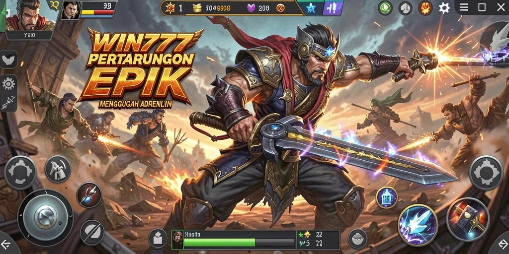 Screenshot gameplay WIN777 menampilkan pertarungan seru yang mendebarkan.