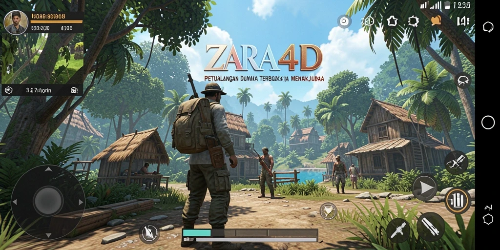 Screenshot gameplay ZARA4D menampilkan dunia terbuka yang luas dan mendetail.